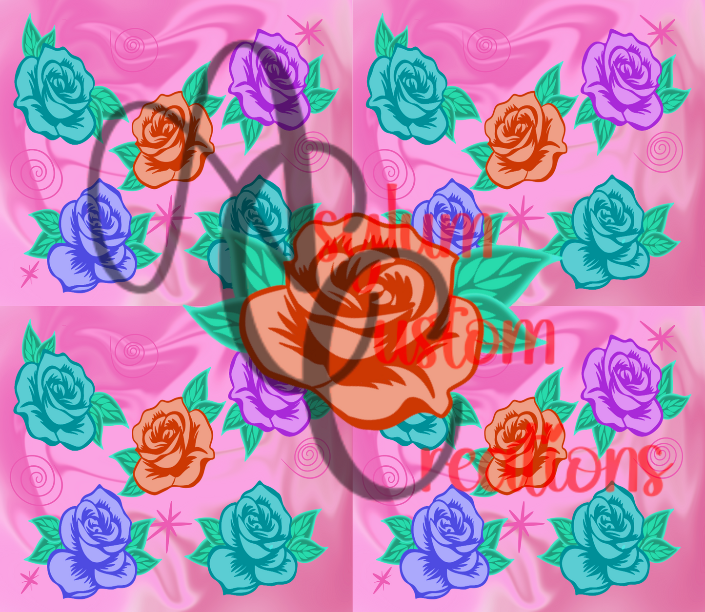 Colorful Roses Sublimation Template