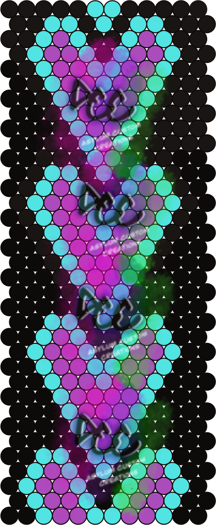Teal Mint Hearts Rhinestone Pen Template