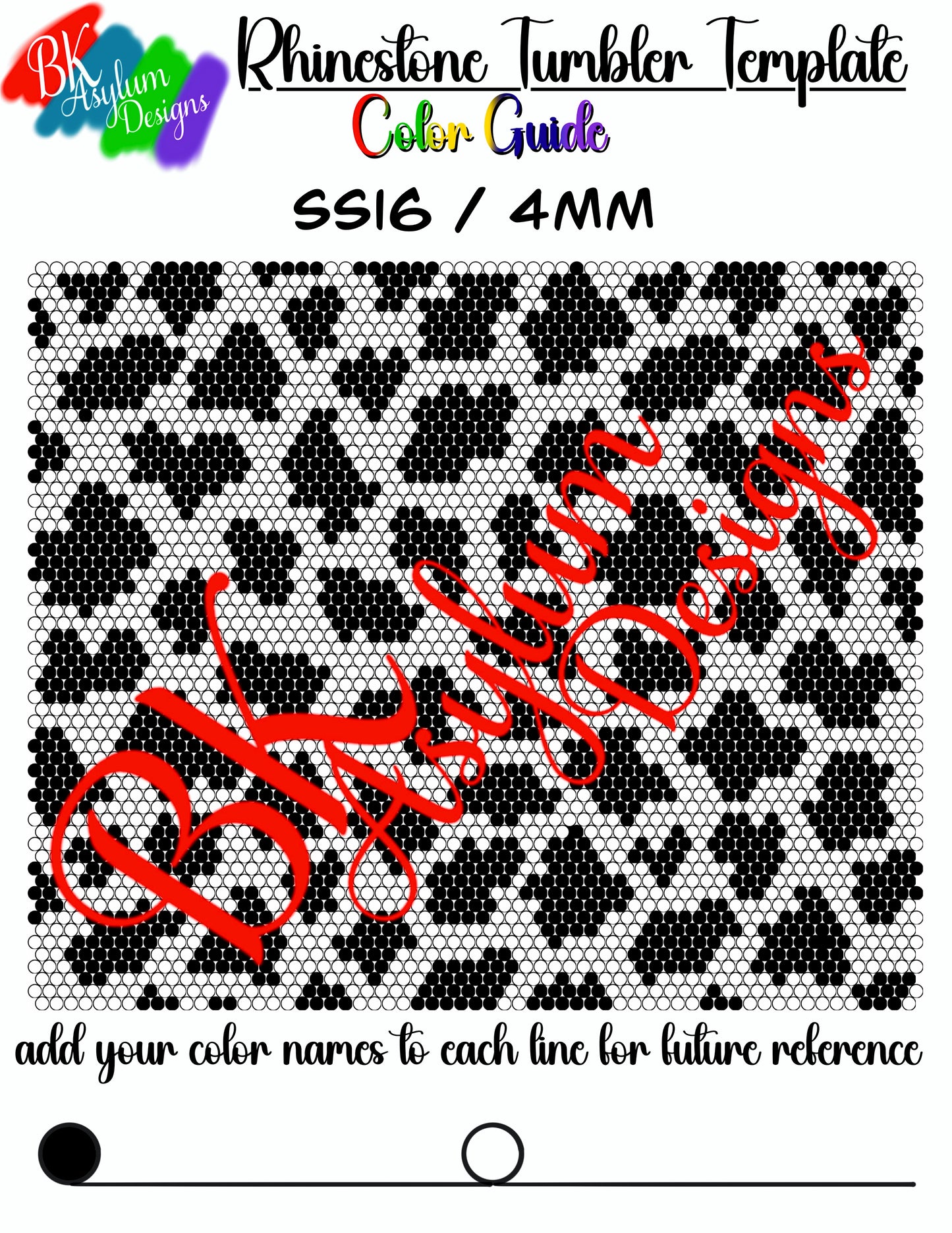 Basic Cow Print Rhinestone Tumbler Template