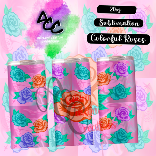 Colorful Roses Sublimation Template