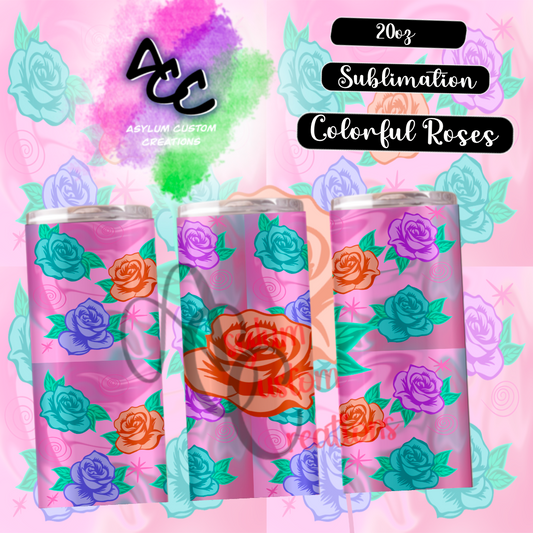 Colorful Roses Sublimation Template