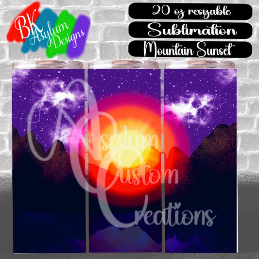 Mountain Sunset Sublimation Design
