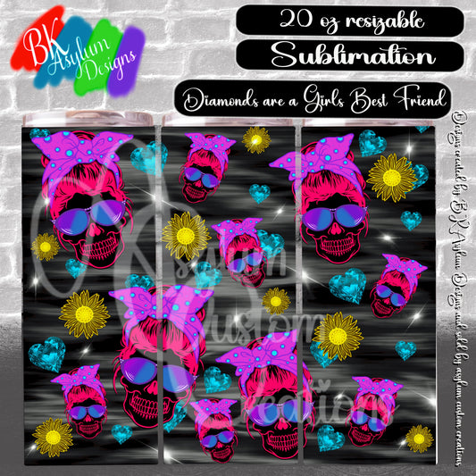 Diamonds are a Girls Best Friend Sublimation Design