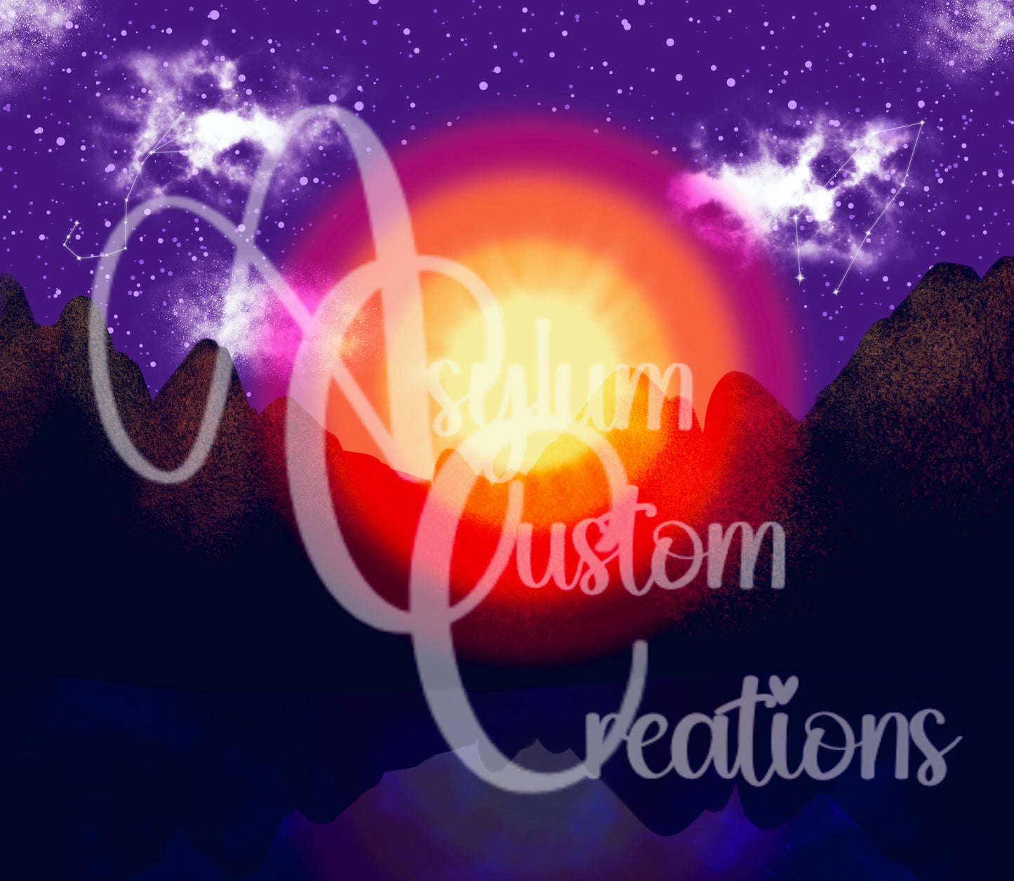 Mountain Sunset Sublimation Design