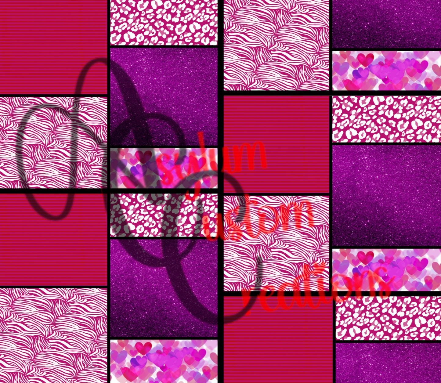 Pink Patchwork Sublimation Design