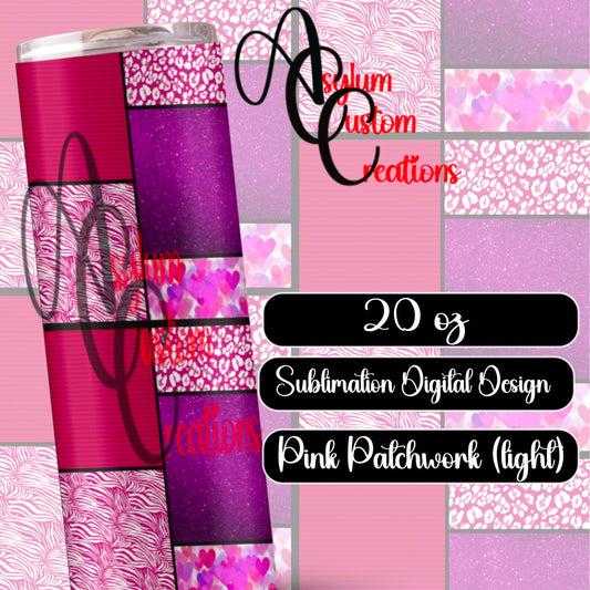 Pink Patchwork Sublimation Design