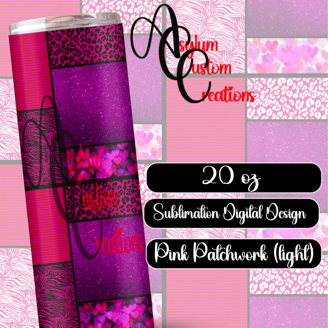 Pink Patchwork Sublimation Design