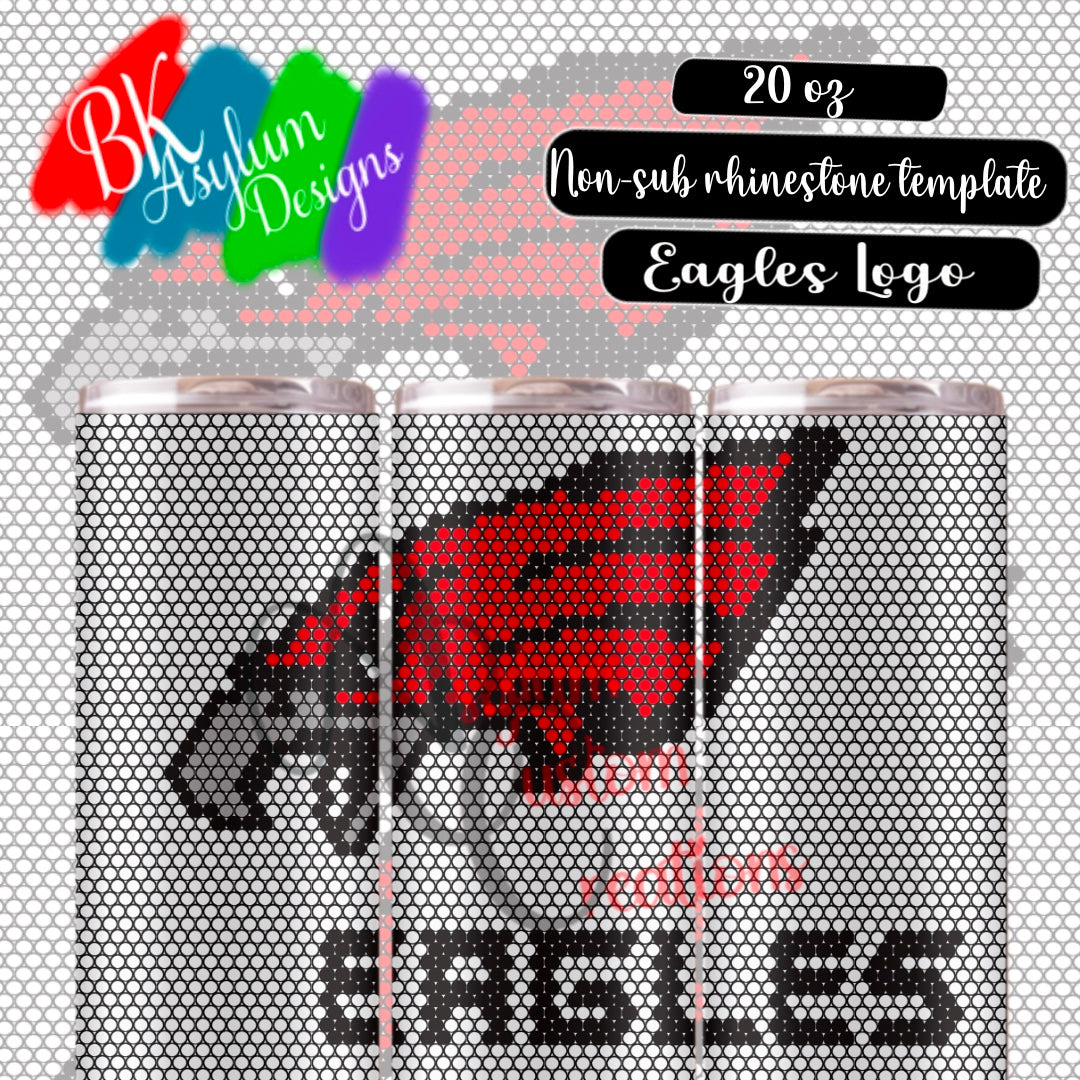 Eagles Mascot Rhinestone Tumbler Template