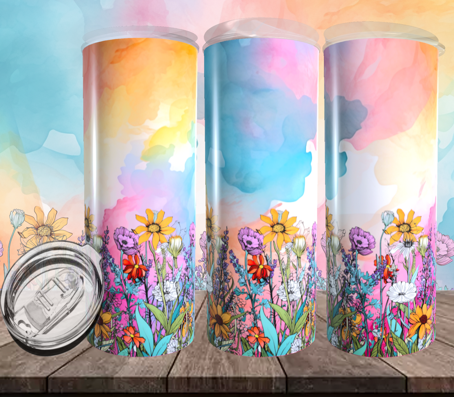 Watercolor Flowers Tumblers