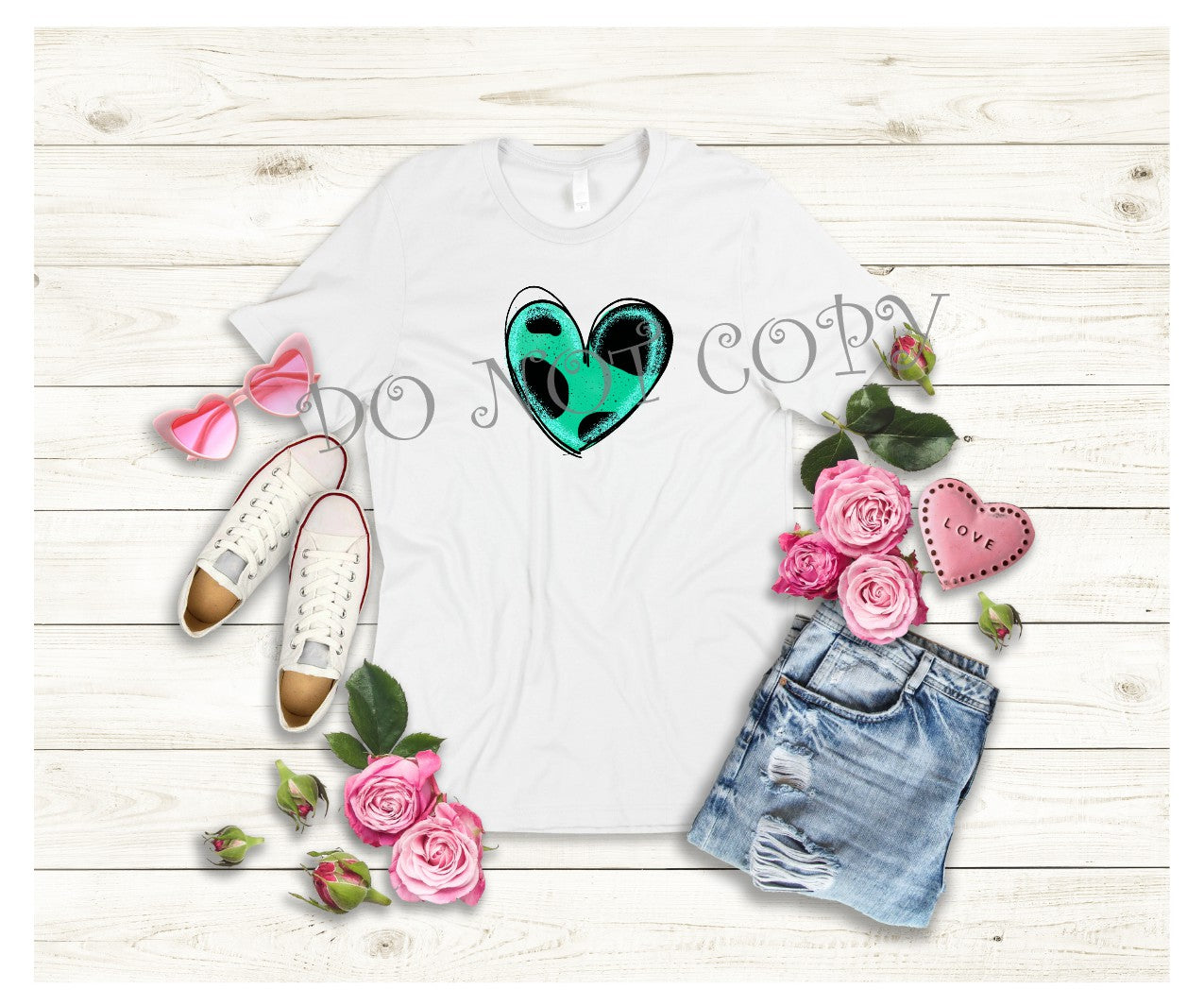 DOODLE HEART SUBLIMATION SHIRT