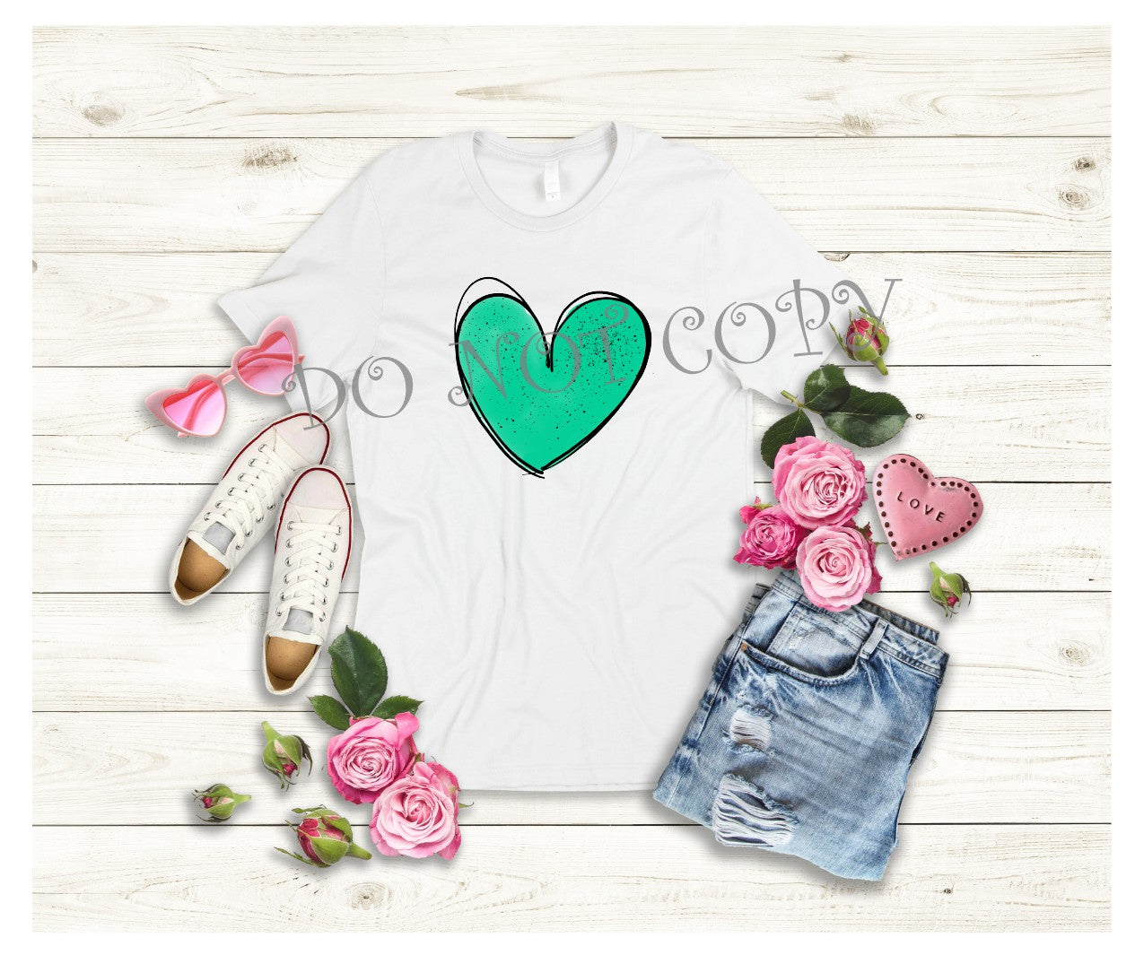 DOODLE HEART SUBLIMATION SHIRT