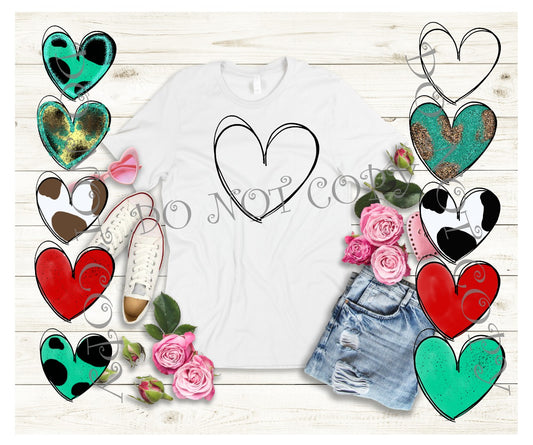 DOODLE HEART SUBLIMATION SHIRT