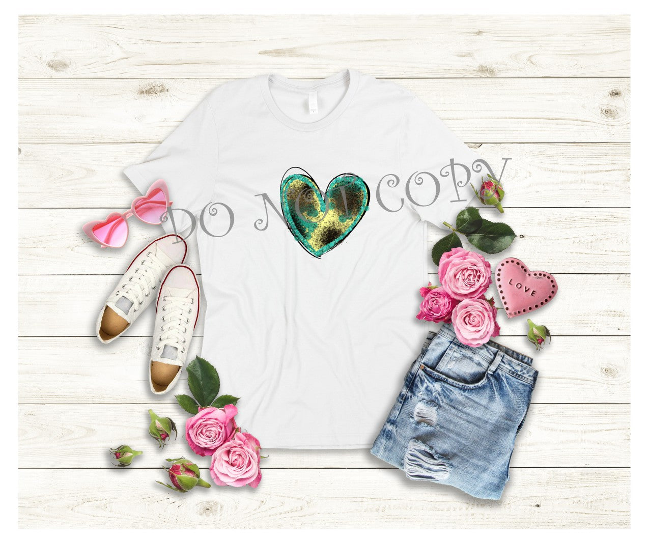 DOODLE HEART SUBLIMATION SHIRT