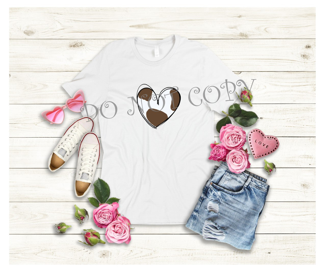 DOODLE HEART SUBLIMATION SHIRT