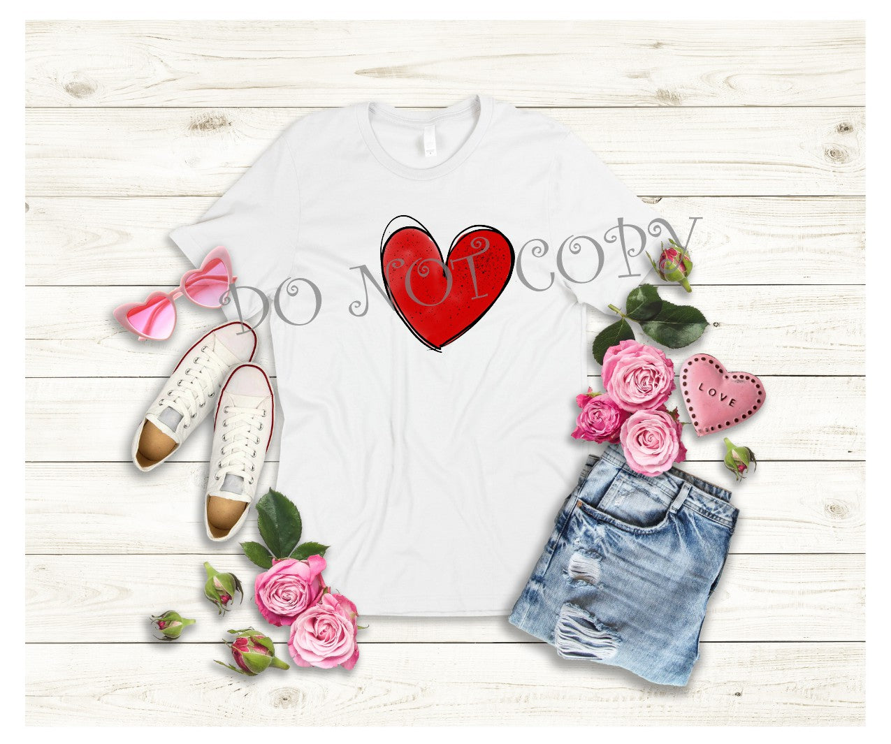 DOODLE HEART SUBLIMATION SHIRT