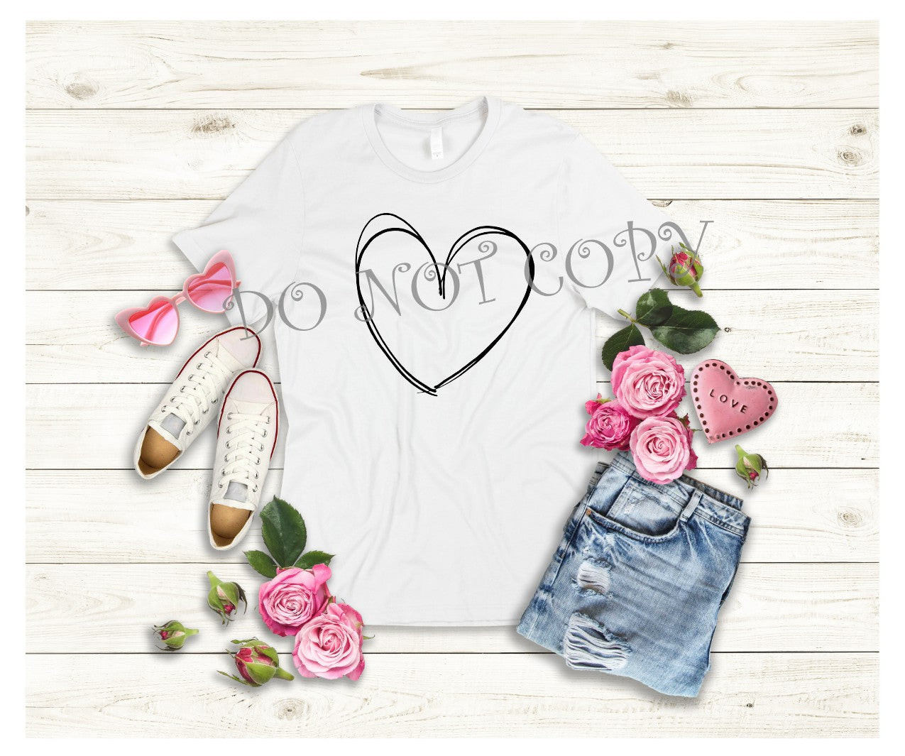 DOODLE HEART SUBLIMATION SHIRT