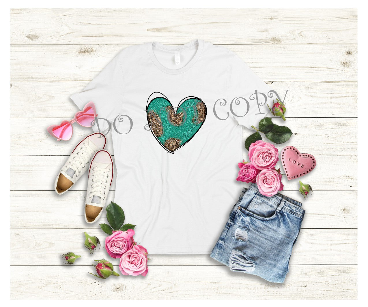 DOODLE HEART SUBLIMATION SHIRT