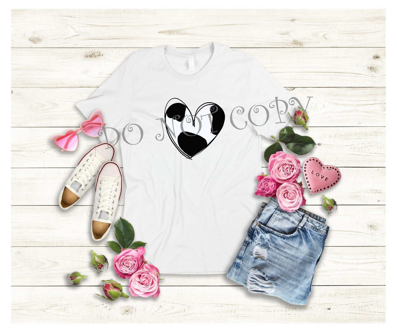 DOODLE HEART SUBLIMATION SHIRT