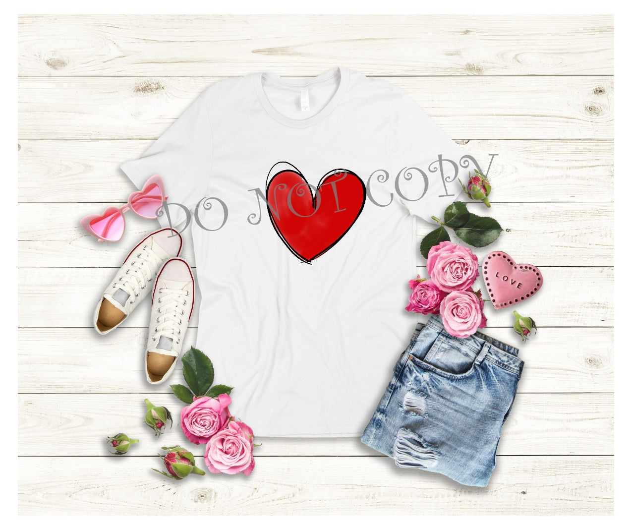 DOODLE HEART SUBLIMATION SHIRT